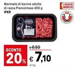 Iper La Grande Macinato di bovino adulto di razza Piemontese IPER PIEMONTESE offerta