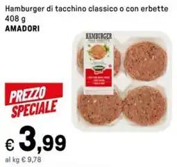 Iper La Grande Hamburger di tacchino classico o con erbette AMADORI offerta