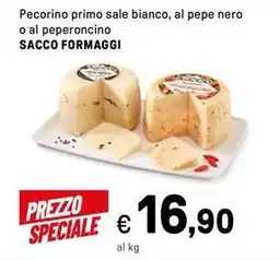 Iper La Grande Pecorino primo sale bianco, al pepe nero o al peperoncino SACCO FORMAGGI offerta