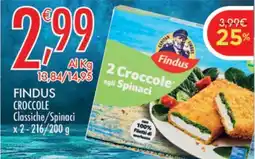 Crai Findus croccole classiche/spinaci x2 offerta