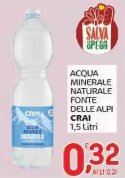 Crai Acqua minerale naturale fonte delle alpi CRAI offerta