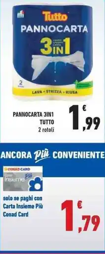 Conad City Pannocarta 3in1 TUTTO 2 rotoli offerta