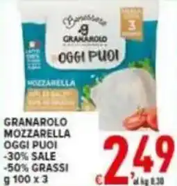 Iper Triscount Granarolo mozzarella oggi puoi offerta