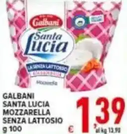 Iper Triscount Galbani santa lucia mozzarella senza lattosio offerta
