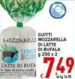 Iper Triscount Guitti mozzarella di latte di bufala offerta
