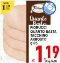 Iper Triscount Fiorucci quanto basta tacchino arrosto offerta