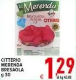 Iper Triscount Citterio merenda bresaola offerta