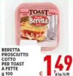 Iper Triscount Beretta prosciutto cotto per toast a fette offerta