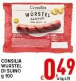 Iper Triscount Consilia wurstel di suino offerta