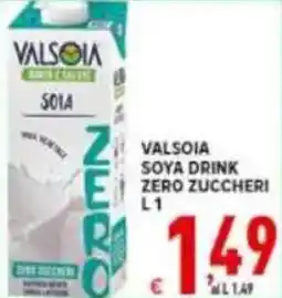 Iper Triscount Valsoia soya drink zero zuccheri offerta