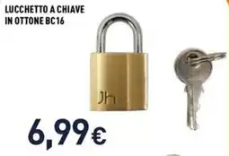 Unieuro Joiahome lucchetto a chiave in ottone BC16 offerta