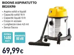 Unieuro Electroline BIDONE ASPIRATUTTO BE20XR9 offerta