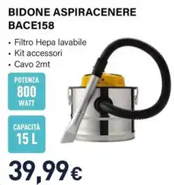 Unieuro Electroline BIDONE ASPIRACENERE BACE158 offerta