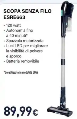 Unieuro Electroline SCOPA SENZA FILO ESRE663 offerta