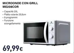Unieuro Electroline MICROONDE CON GRILL ME208COR offerta