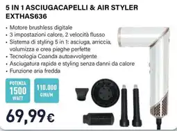 Unieuro Electroline 5 IN 1 ASCIUGACAPELLI & AIR STYLER EXTHAS636 offerta