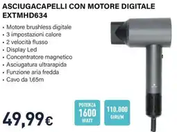 Unieuro Electroline ASCIUGACAPELLI CON MOTORE DIGITALE EXTMHD634 offerta