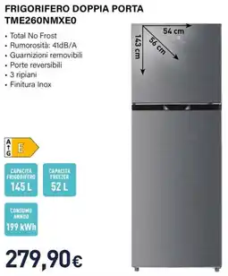 Unieuro Electroline FRIGORIFERO DOPPIA PORTA TME260NMXEO offerta