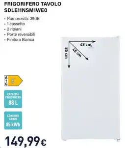 Unieuro Electroline FRIGORIFERO TAVOLO SDLE11NSM1WE0 offerta