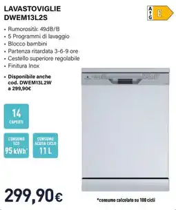 Unieuro Electroline LAVASTOVIGLIE DWEM13L2S offerta
