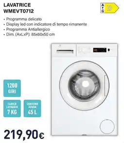 Unieuro Electroline LAVATRICE WMEVT0712 offerta