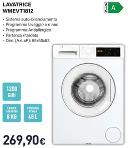 Unieuro Electroline LAVATRICE WMEVT1812 offerta