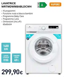 Unieuro Electroline LAVATRICE WRTMDWM8ABLDCWH offerta