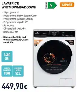 Unieuro Electroline LAVATRICE WRTMDWM9ADOSWH offerta