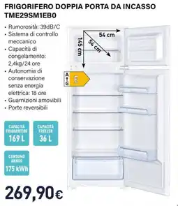 Unieuro Electroline FRIGORIFERO DOPPIA PORTA DA INCASSO TME29SM1EBO offerta