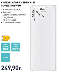 Unieuro Electroline CONGELATORE VERTICALE SDFE21SH5WEO offerta