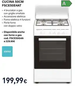 Unieuro Electroline CUCINA 50CM FSCE50E4AT offerta