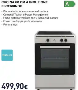 Unieuro Electroline CUCINA 60 CM A INDUZIONE FSCE60INDX offerta