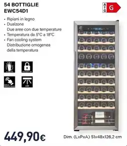 Unieuro Electroline 54 BOTTIGLIE EWC54D1 offerta