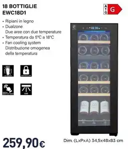 Unieuro Electroline 18 BOTTIGLIE EWC18D1 offerta