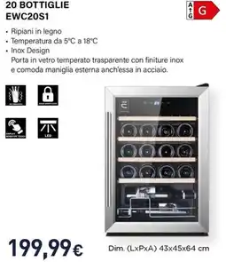 Unieuro Electroline 20 BOTTIGLIE EWC20S1 offerta