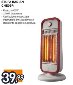 Unieuro Electroline STUFA RADIAN CHE09R offerta