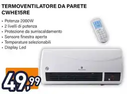 Unieuro Electroline TERMOVENTILATORE DA PARETE CWHE15RE offerta