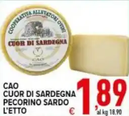 Iper Triscount Cao cuor di sardegna pecorino sardo offerta