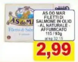Pewex As do mar filetti di salmone in olio al naturale affumicato offerta