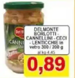 Pewex Delmonte borlotti cannellini-ceci canni lenticchie in vetro offerta