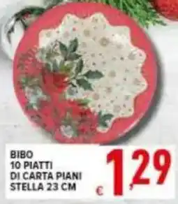 Iper Triscount Bibo 10 piatti di carta piani stella 23 cm offerta