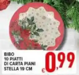 Iper Triscount Bibo 10 piatti di carta piani stella 19 cm offerta