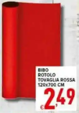 Iper Triscount Bibo rotolo tovaglia rossa 120x700 cm offerta