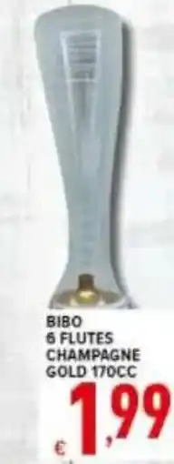 Iper Triscount Bibo 6 flutes champagne gold 170cc offerta