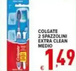 Iper Triscount Colgate 2 spazzolini extra clean medio offerta