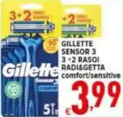 Iper Triscount Gillette sensor 3 3+2 rasoi radi&getta offerta