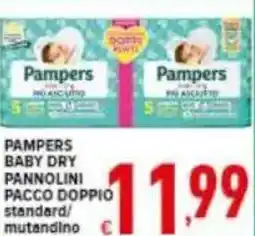 Iper Triscount Pampers baby dry pannolini pacco doppio offerta