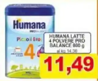 Pewex Humana latte 4 polvere pro balance offerta
