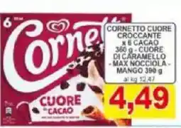 Pewex Cornetto cuore croccante x6 cacao offerta