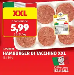 ALDI Il podere hamburger di tacchino xxl offerta